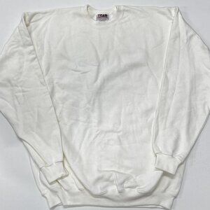 Team Edition Crew Sweatshirt‎ Vintage Men Large Pullover USA Blank Solid White